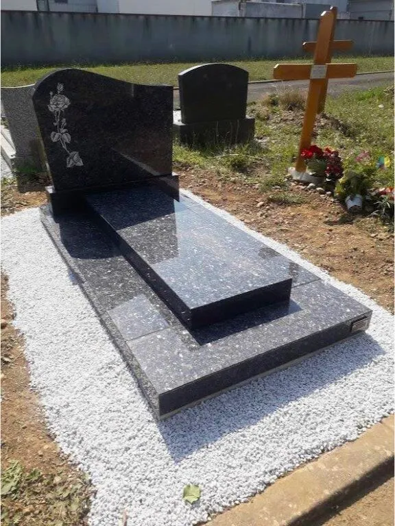 monument funeraire bas granit azul noche